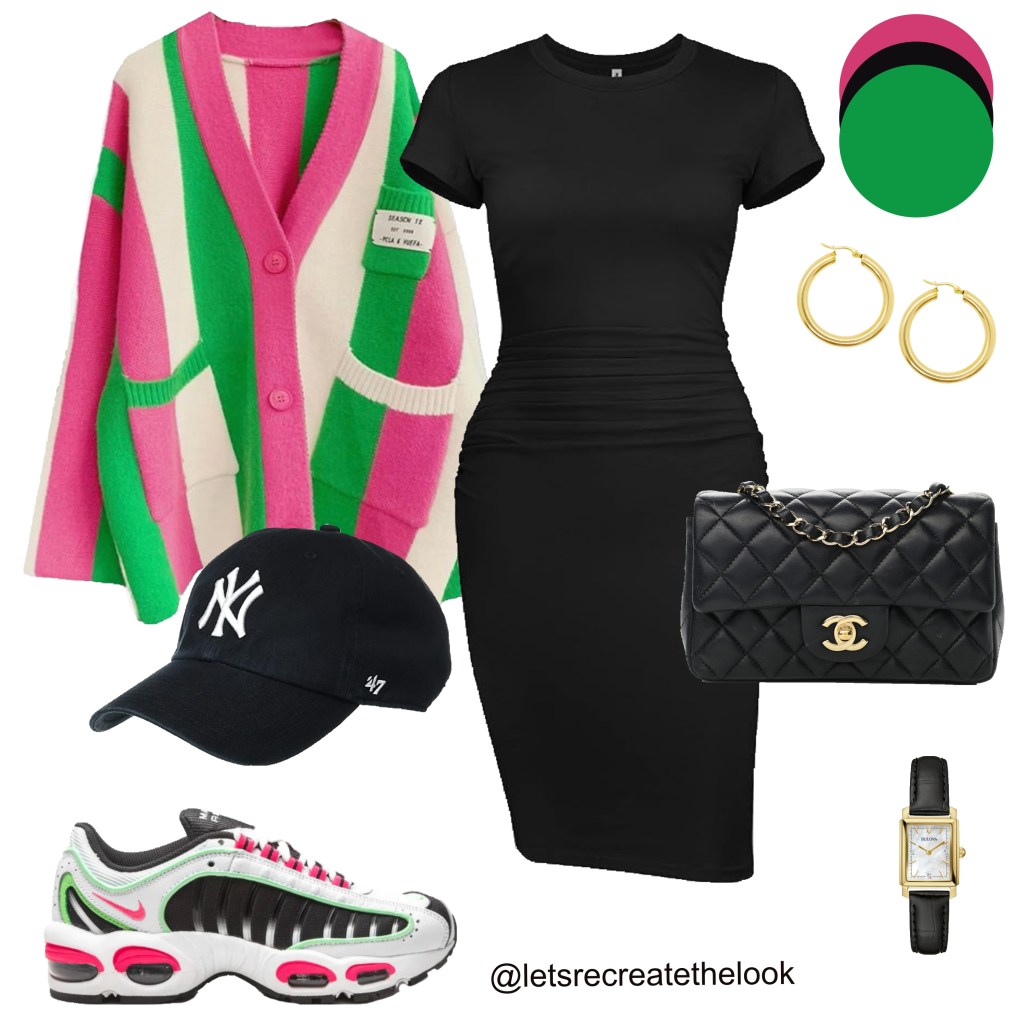 Pink/White/Green Cardigan Outfit&nbsp;Ideas